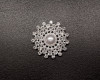 1 7/8" Silver Round Dazzling Pearl Brooch - Pack of 12