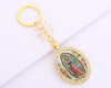 4.5" Gold Guadalupe Keychain with Crystals - Pack of 12