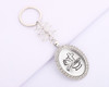 4.75" Silver First Communion Keychain with Crystals - Pack of 12