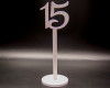 13.5" White Wooden No 15 Quinceanera Number Decorative Stand - 1 Centerpiece