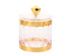 5 1/4" x 4" Tall Acrylic Gold Detailed Cross Engraved Canister Jar - Set of 1