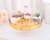 8" x 9 3/4" Acrylic Gold Trim Pastry Display Cake Stand with Dome Cover - Set of 1