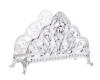 5 1/4" Silver Plastic Carved Napkin Holder Stand - Pack of 12