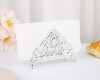 5 1/4" Silver Plastic Carved Napkin Holder Stand - Pack of 12