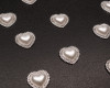 1" Silver Heart-Shaped Faux Pearl Rhinestone Button Charm Embellishments - Pack of 100
