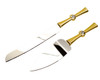 Silver Stainless Steel Heart Gem Cake Server and Knife Set - Set of 2
