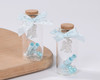 2.5" Glass Blue Angel Baby Shower Gender Reveal Message in a Bottle Favor - Pack of 12 Wishing Jars