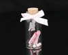 2.5" Glass Pink Angel Baby Shower Gender Reveal Message in a Bottle Favor - Pack of 12 Wishing Jars