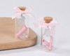 2.5" Glass Pink Angel Baby Shower Gender Reveal Message in a Bottle Favor - Pack of 12 Wishing Jars