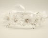 White First Communion Headpiece Silk Flower Wreath w/ Rhinestone - Pack of 8