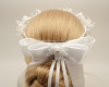 White First Communion Headpiece Rhinestone Organza Flower Wreath - Pack of 8
