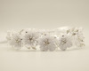 White First Communion Headpiece Silk Rhinestone Flower Wreath - Pack of 8