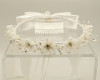 Ivory First Communion Headpiece Organza Flower Wreath  - Pack of 8