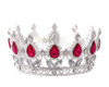 1 3/4" x 3 1/4" Silver Base Fuchsia Rhinestones Mini King Crown