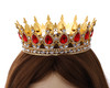 2" x 5" Gold Base Red Rhinestones Royal King Crown
