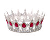 2" x 5" Silver Base Fuchsia Rhinestones Royal King Crown