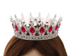 2" x 5" Silver Base Fuchsia Rhinestones Royal King Crown