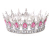 2" x 5" Silver Base Pink Rhinestones Royal King Crown