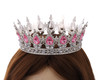 2" x 5" Silver Base Pink Rhinestones Royal King Crown
