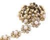 1/2" x 10 Yard Gold Plastic Flower Faux Pearl Rhinestone Trim