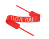 2" x 33" Red "I Love You" Gold Printed Grosgrain Ribbon Bouquet Banner - Pack of 12