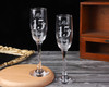 8.5" Clear Glass Quinceanera Rose Design Champagne Flutes - Pack of 6