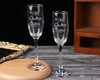 8.5" Clear Glass Quinceanera "Mis Quince A¤os" Butterfly Design Champagne Flutes - Pack of 6