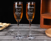 8.5" Clear Glass Wedding "Nuestra Boda" Dove Design Champagne Flutes - Pack of 6