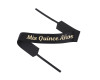 2" x 33" Black "Mis Quince Anos" Gold Printed Grosgrain Ribbon Bouquet Banner - Pack of 12