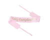 2" x 33" Pink "Feliz Cumpleanos" Gold Printed Grosgrain Ribbon Bouquet Banner - Pack of 12