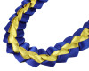 47" Royal Blue/Yellow Braided Satin Ribbon Graduation Lei - Pack of 6