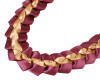 47" Burgundy/Gold Braided Satin Ribbon Graduation Lei - Pack of 6