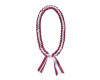 47" Burgundy/White Braided Satin Ribbon Graduation Lei - Pack of 6