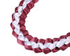 47" Burgundy/White Braided Satin Ribbon Graduation Lei - Pack of 6