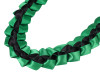 47" Emerald Green/Black Braided Satin Ribbon Graduation Lei - Pack of 6