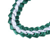 47" Hunter Green/White Braided Satin Ribbon Graduation Lei - Pack of 6