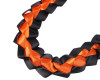 47" Orange/Black Braided Satin Ribbon Graduation Lei - Pack of 6