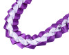 47" Purple/White Braided Satin Ribbon Graduation Lei - Pack of 6