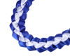 47" Royal Blue/White Braided Satin Ribbon Graduation Lei - Pack of 6