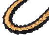 47" Black/Gold Braided Grosgrain Ribbon Graduation Lei - Pack of 6