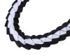 47" Black/White Braided Grosgrain Ribbon Graduation Lei - Pack of 6