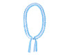 47" Light Blue/White Braided Grosgrain Ribbon Graduation Lei - Pack of 6