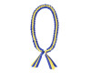 47" Royal Blue/Yellow Braided Grosgrain Ribbon Graduation Lei - Pack of 6