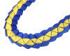 47" Royal Blue/Yellow Braided Grosgrain Ribbon Graduation Lei - Pack of 6