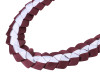47" Burgundy/White Braided Grosgrain Ribbon Graduation Lei - Pack of 6