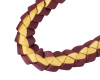 47" Burgundy/Gold Yellow Braided Grosgrain Ribbon Graduation Lei - Pack of 6