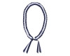 47" Navy Blue/White Braided Grosgrain Ribbon Graduation Lei - Pack of 6