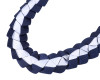 47" Navy Blue/White Braided Grosgrain Ribbon Graduation Lei - Pack of 6