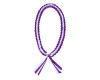 47" Purple/White Braided Grosgrain Ribbon Graduation Lei - Pack of 6