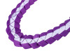 47" Purple/White Braided Grosgrain Ribbon Graduation Lei - Pack of 6